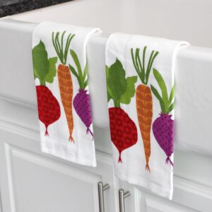 T-Fal Textiles 62445 2-Pack Veggie Print Dual Sided Woven Weave Cotton Kitchen Dish Towel