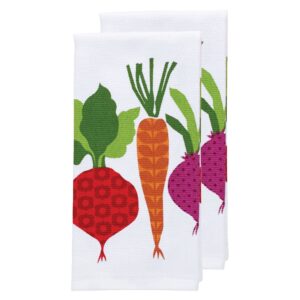 T-Fal Textiles 62445 2-Pack Veggie Print Dual Sided Woven Weave Cotton Kitchen Dish Towel