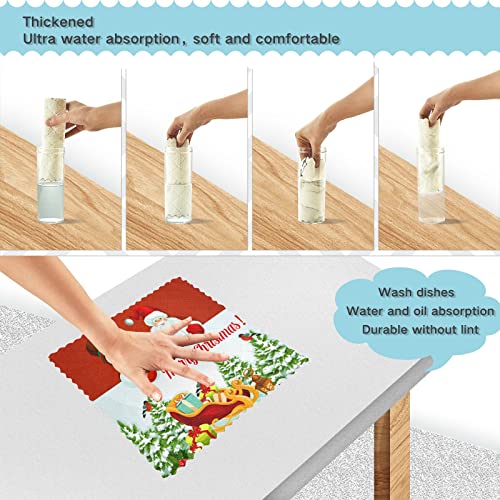 JSTEL Christmas Snowman Dish Towels for Drying Dishes,Xmas Kitchen Cloth Dish Towels Premium Dishcloths Super Absorbent Fast Drying