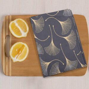 Ginkgo Biloba Kitchen Towels and Dishcloths Set of 4-17.7" x 28.3" Absorbent Dish Towels with Hanging Loop Hand Towel for Farmhouse Bar Towels & Tea Towels