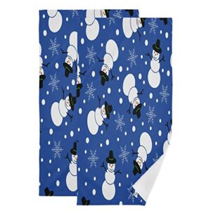 jstel christmas snowman kitchen towels set of 2,super absorbent dish drying towels rectangle 28.3x14.4 inch microfiber kitchen hand towels xmas pattern,1