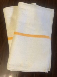 omni linens 24 gold/orange stripe bar mops restaurant kitchen commercial towels 32oz