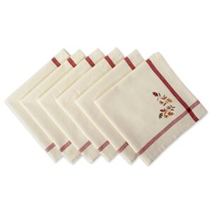 dii thankful autumn collection fall tabletop decoration, square napkin set, 20x20, falling leaves, 6 piece