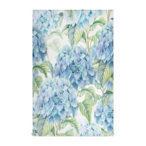 alaza blue hydrangea flowers watercolor kitchen towels absorbent dish towels soft wash clothes for drying dishes cleaning towels for home decorations set of 4, 28 x 18 inch
