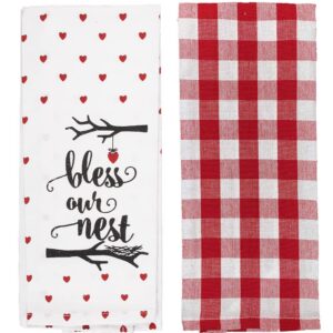 fillURbasket Decorative Buffalo Plaid Kitchen Towels Set of 8 Cute Summer Spring Dish Towels Lemons Bees Rooster Flour Sack Towels for Dish Hand Drying 100% Cotton 15”x25”