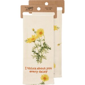 primitives by kathy i think about you every daisy kitchen towel