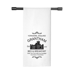 grantham spill the tea dowager countess of grantham lady violet tea house kitchen towel dish towel tea towel (grantham towel)