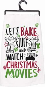 primitives by kathy winter holiday dish towel (christmas movies)