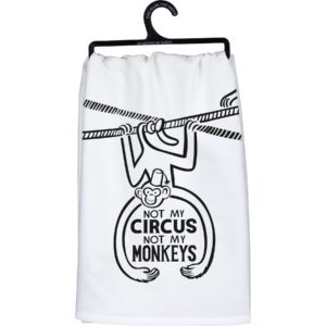 primitives by kathy not my circus not my monkeys decorative kitchen towel