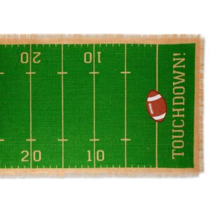 DII Football Decorations for Home & Kitchen Game Day Party Décor, Table Runner, 14x74, Jute Turf Field