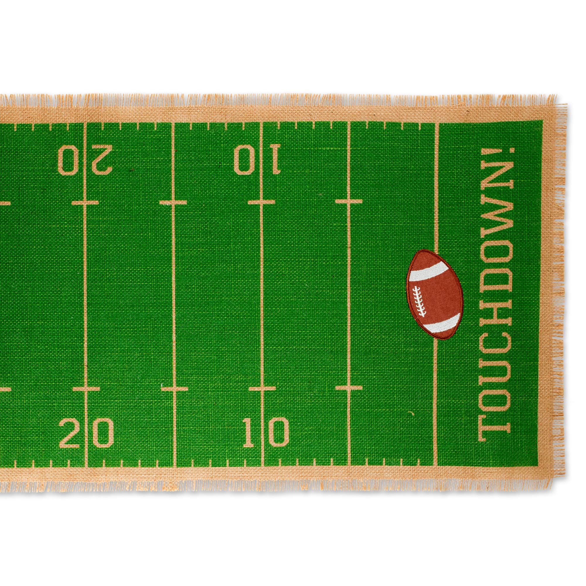 DII Football Decorations for Home & Kitchen Game Day Party Décor, Table Runner, 14x74, Jute Turf Field