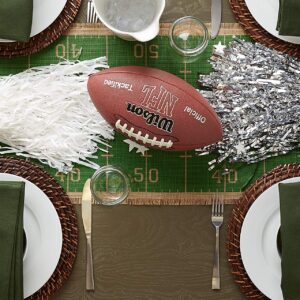 DII Football Decorations for Home & Kitchen Game Day Party Décor, Table Runner, 14x74, Jute Turf Field