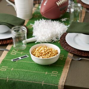 DII Football Decorations for Home & Kitchen Game Day Party Décor, Table Runner, 14x74, Jute Turf Field