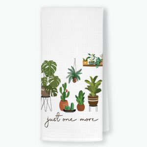 qodung just one more plant soft absorbent kitchen towels dishcloths 16x24 inch,gardening botanical succulent boho decorative absorbent drying cloth hand towels tea towels for bathroom kitchen
