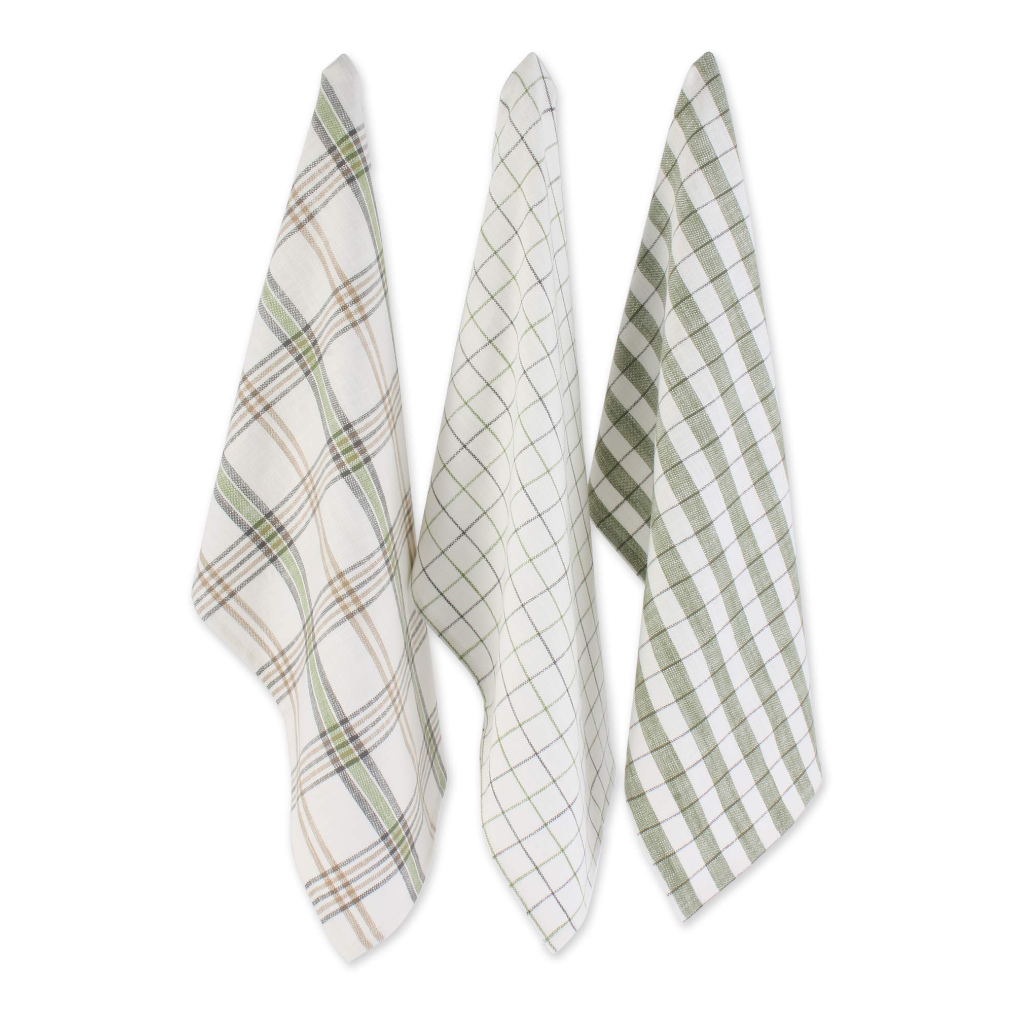 DII Garden Fresh Herbs Kitchen Collection, Dishtowel/Dishcloth Set, Greenhouse Plaid, 6 Piece