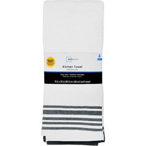 mainstay kitchen towels - set of 4 (gray, white)