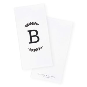 The Cotton & Canvas Co. Personalized Single Monogram Initial B Soft Absorbent Kitchen Tea Towel, Flour Sack Towel, Dish Cloth