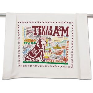 catstudio dish towel, texas a&m university aggies hand towel - collegiate kitchen and tea towel for texas a&m fans - perfect graduation gift, gift for students, parents and alums