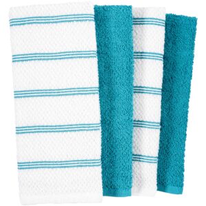 KAF Home Pantry Piedmont Terry Kitchen Towels | Set of 8, 16 x 26 inch, Absorbent Terry Cloth Dish Towels, Hand Towels, Tea Towels | Perfect for Kitchen Spills, Cooking, and Messes - Dark Gray