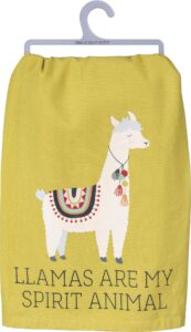 kitchen towel - llamas are my spirit animal