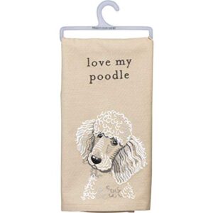 primitives by kathy love my poodle dish towel