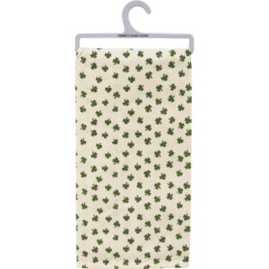 Primitives by Kathy Irish Kisses & Shamrock Wishes Dish Towel, 20 inches x 26 inches, White/Green