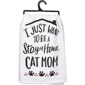 primitives by kathy decorative kitchen towel - be a stay at home cat mom
