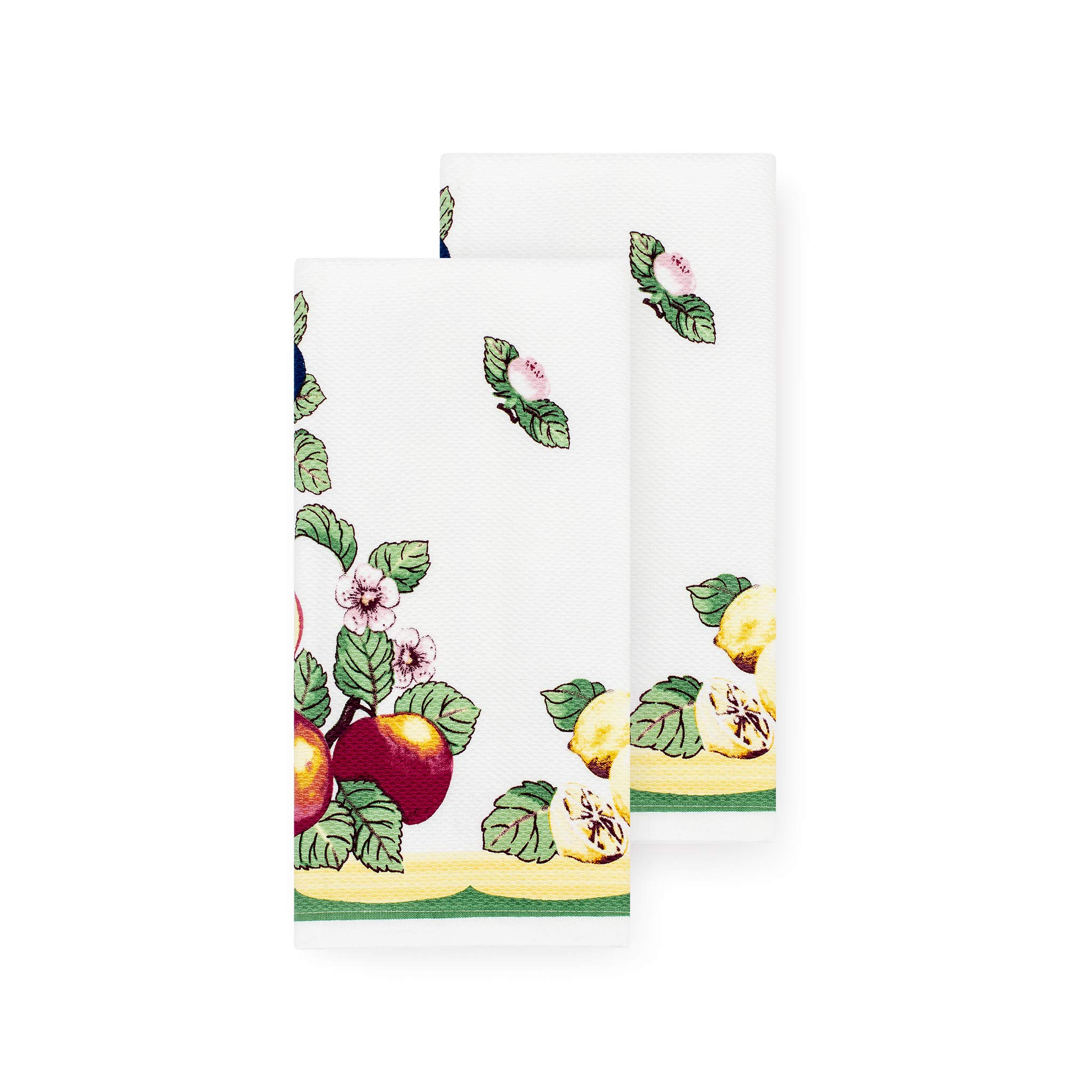 Elrene Home Fashions Villeroy & Boch French Garden Kitchen Towels, Dish Towels, 18 Inches by 28 Inches, Set of 2