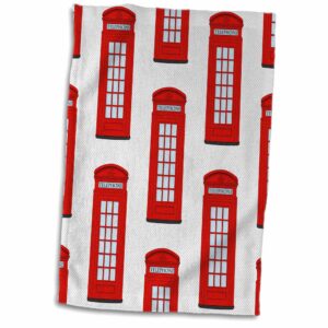 3d rose british red telephone box illustration pattern twl_201749_1 towel, 15" x 22", multicolor