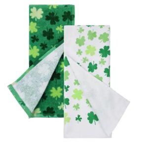 Celebrate St. Patrick's Day Together Shamrock Melody Cotton Kitchen Dish Towels, 2-Pack