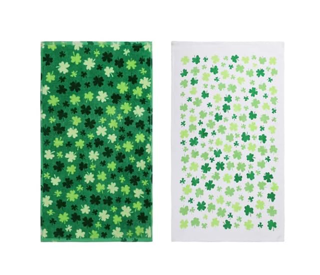 Celebrate St. Patrick's Day Together Shamrock Melody Cotton Kitchen Dish Towels, 2-Pack