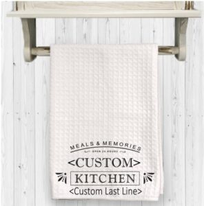 the creating studio custom kitchen towel, personalized tea towel, gift for her, housewarming gift, shower gift