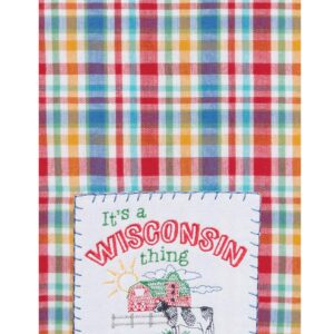 2 Piece Home State Of Wisconsin Embroidered Kitchen Towel Bundle - Flour Sack Towel and Tea Towel