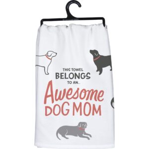 Primitives by Kathy This Towel Belongs to an ... Awesome Dog Mom Decorative Kitchen Towel