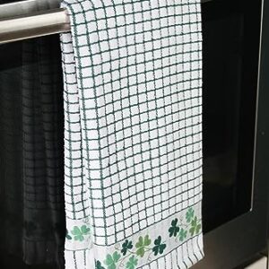 Samuel Lamont Poli-dri Jacquard Towel White with Green and SHAMROCK trim