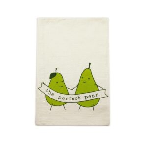 perfect pear funny valentine gift screen printed organic cotton kitchen tea towel bff