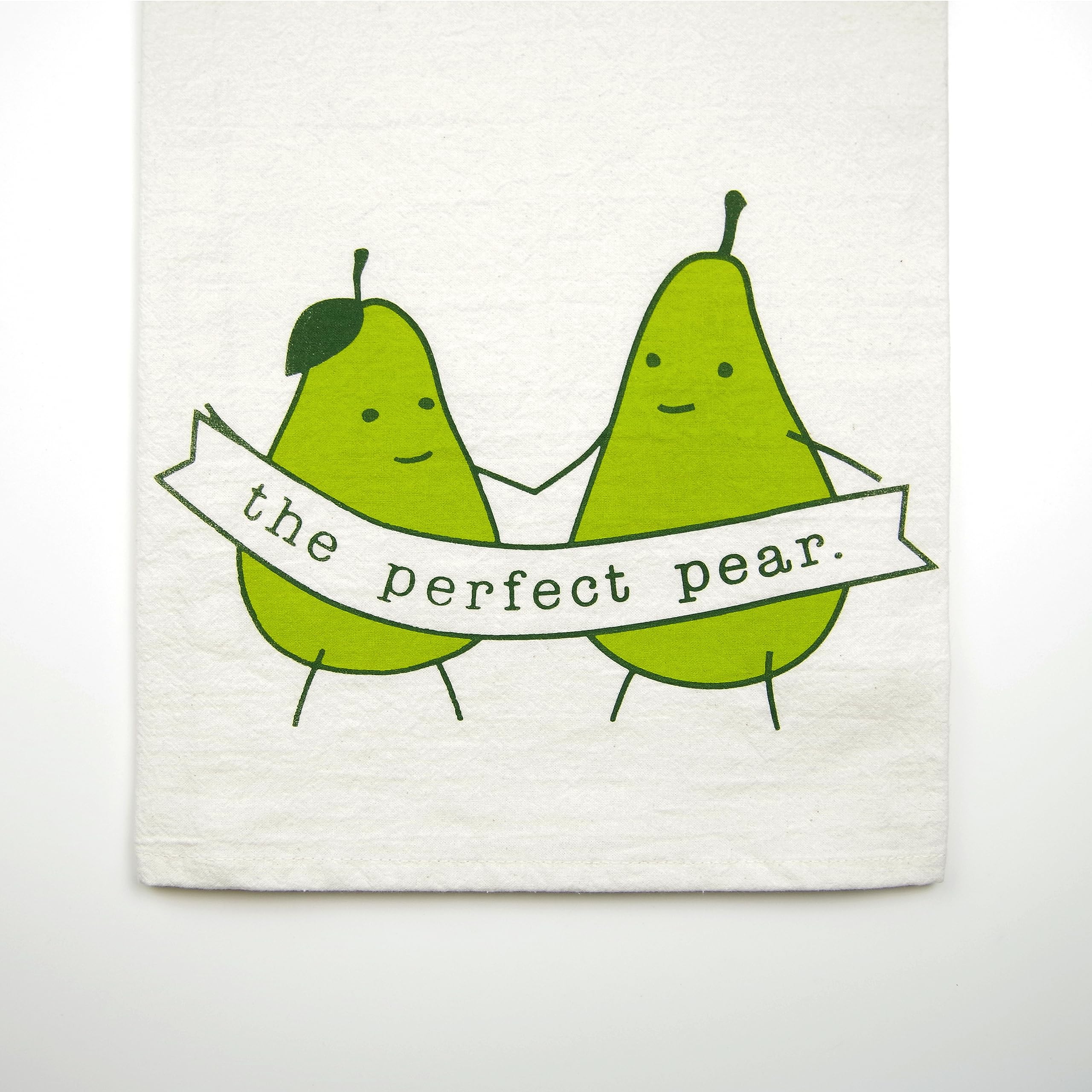 Perfect Pear Funny Valentine Gift Screen Printed Organic Cotton Kitchen Tea Towel BFF