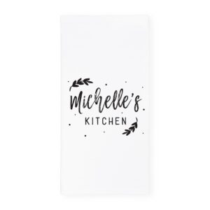 the cotton & canvas co. personalized name soft and absorbent kitchen tea towel, flour sack towel and dish cloth