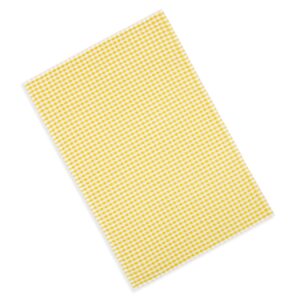 Cackleberry Home Gingham Check Terrycloth Kitchen Dish Towel Absorbent Large 18 x 28 Inches with Hanging Loop, Set of 4 (Lemon Yellow)