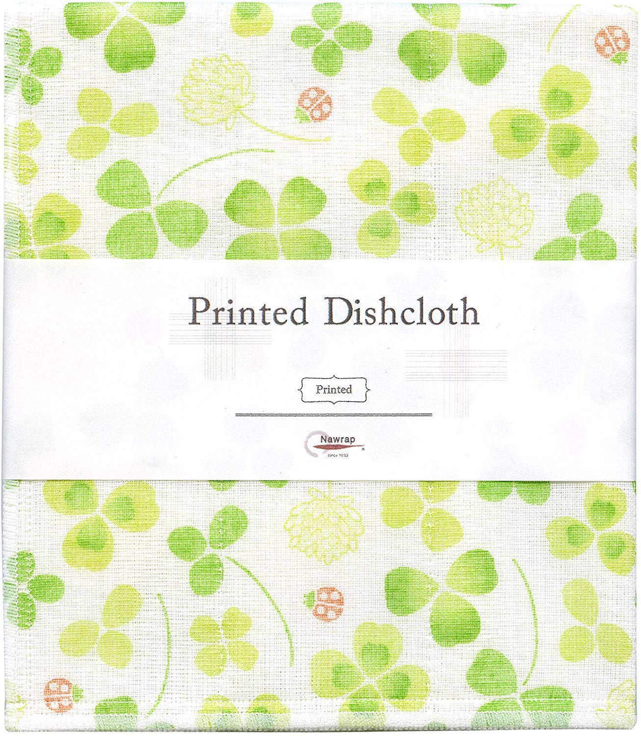 Nawrap Printed Dishcloths Set of 3, Japanese White-Eye + Clover + Flower