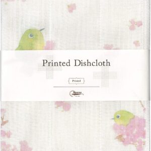 Nawrap Printed Dishcloths Set of 3, Japanese White-Eye + Clover + Flower