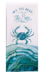 kay dee designs coastal tranquility sea crab dual purpose terry kitchen towel, multi 26.00" x 16.00"