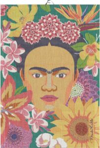 ekelund weavers - frida kahlo design 'flores' -100% organic cotton dish towel - @14 x 21 inches