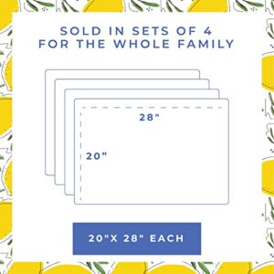 Kotton Culture Kitchen Linen Towel Set of 2 for Kitchen - 100% Cotton Dish Cloth Quick Dry Easy to Wash & Clean Printed Towel Pairs Home Farmhouse Decor (Lemon, 20 x 28 Inches)