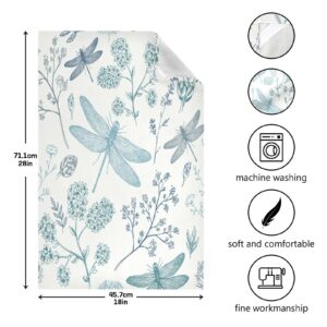 senya Blue Dragonfly Kitchen Towels 4 Pack, Absorbent Hand Towels Fast Drying Dish Cloths Tea Towel 28 x 18 in