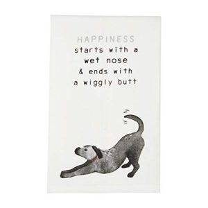 mud pie happiness starts dog towel small