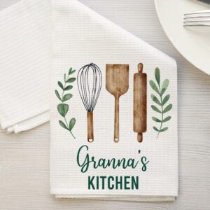 DiandDesignGift Granna's Kitchen Towel - Tea Towel Kitchen Decor - Granna's Kitchen Soft and Absorbent Kitchen Tea Towel - Decorations House Towel - Kitchen Dish Towel Granna's Birthday Gift