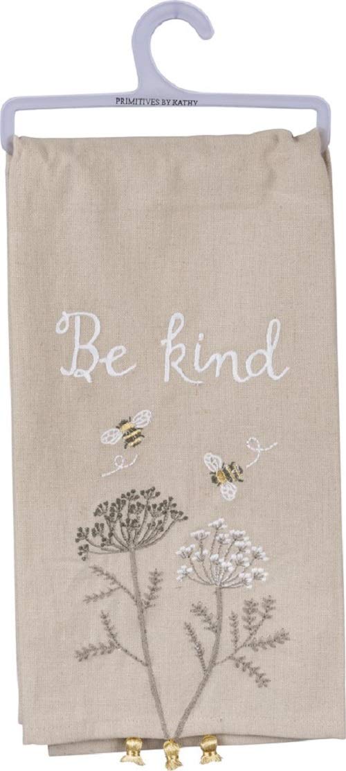 Primitives by Kathy Embroidered Dish Towel, Be Kind 28.00" x 28.00"