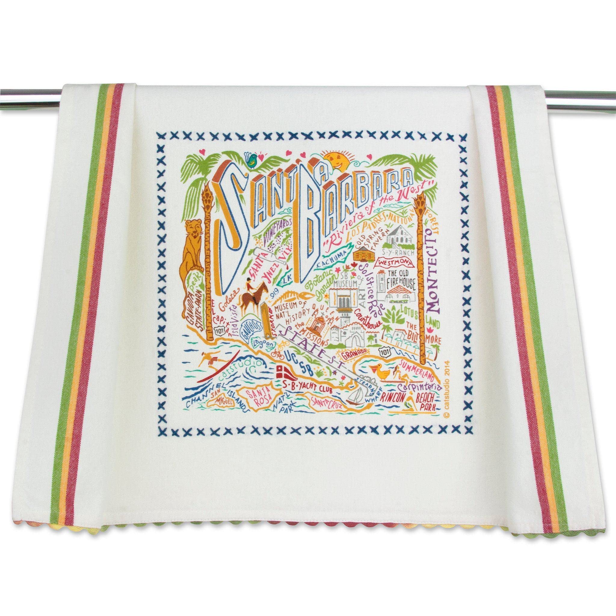 Catstudio Santa Barbara Dish & Hand Towel | Great for Kitchen, Bar, & Bathroom