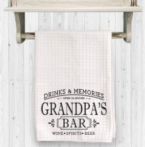 the creating studio custom bar towel, waffle towel, gift for dad, bar cart towel, personalized gift for him